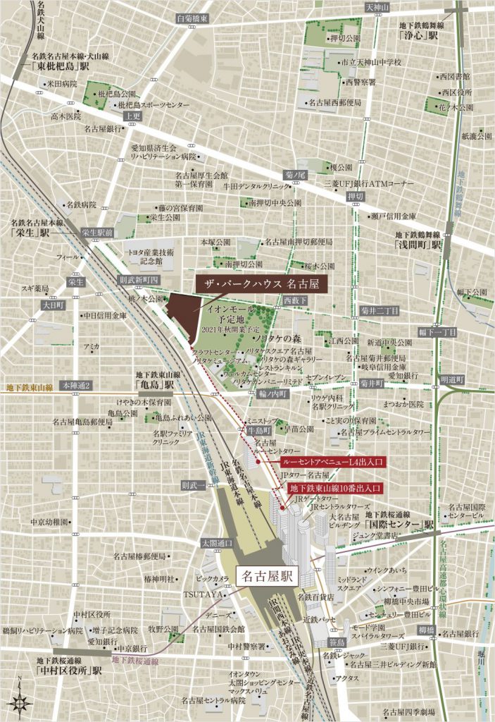 「ザパークハウス 名古屋」の現地案内図