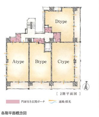 「サーパス高崎連雀町」の各階平面概念図