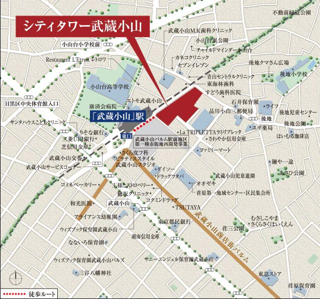 シティタワー武蔵小山のス現地案内図