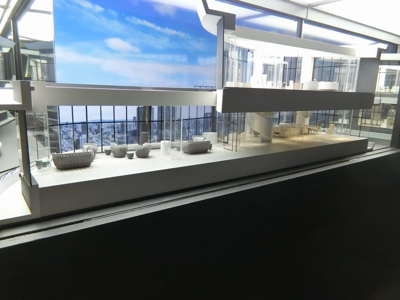「Brillia Tower 堂島」 の49階のペントハウスの完成予想模型