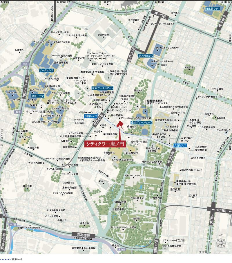 「シティタワー虎ノ門」の現地案内図