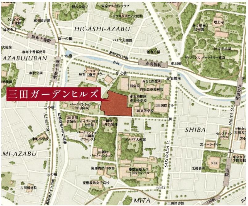 三田ガーデンヒルズの現地案内図