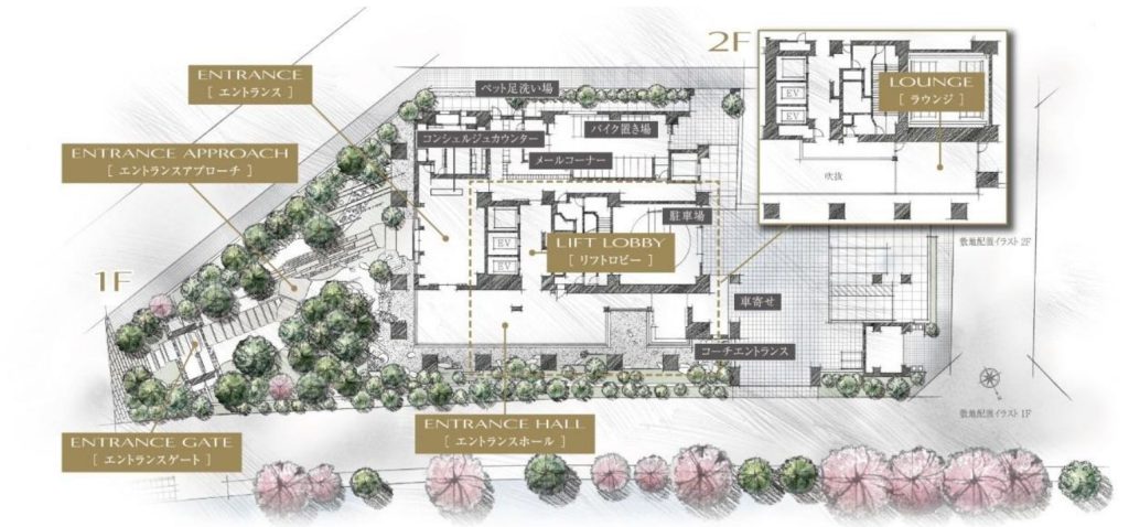 「アトラスタワー五反田」の敷地計画図