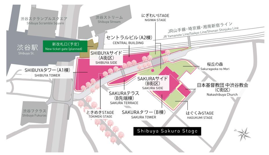 Sibuya Sakura Stage の地区平面図