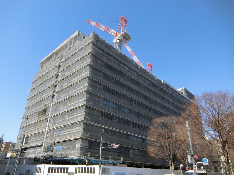 中野区役所の新庁舎の工事現場（2023年2月撮影）